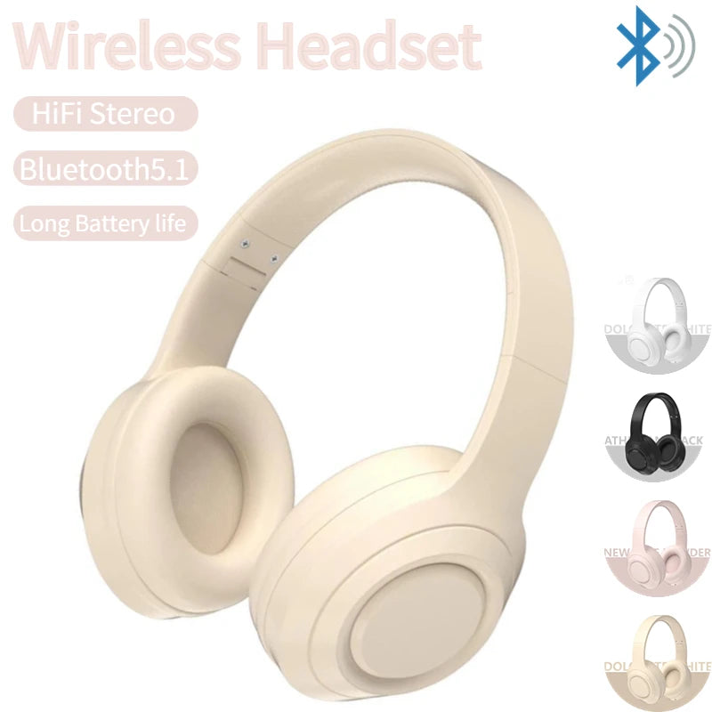 Wireless Bluetooth Headphones Over Ear HIFI Stereo Headsets