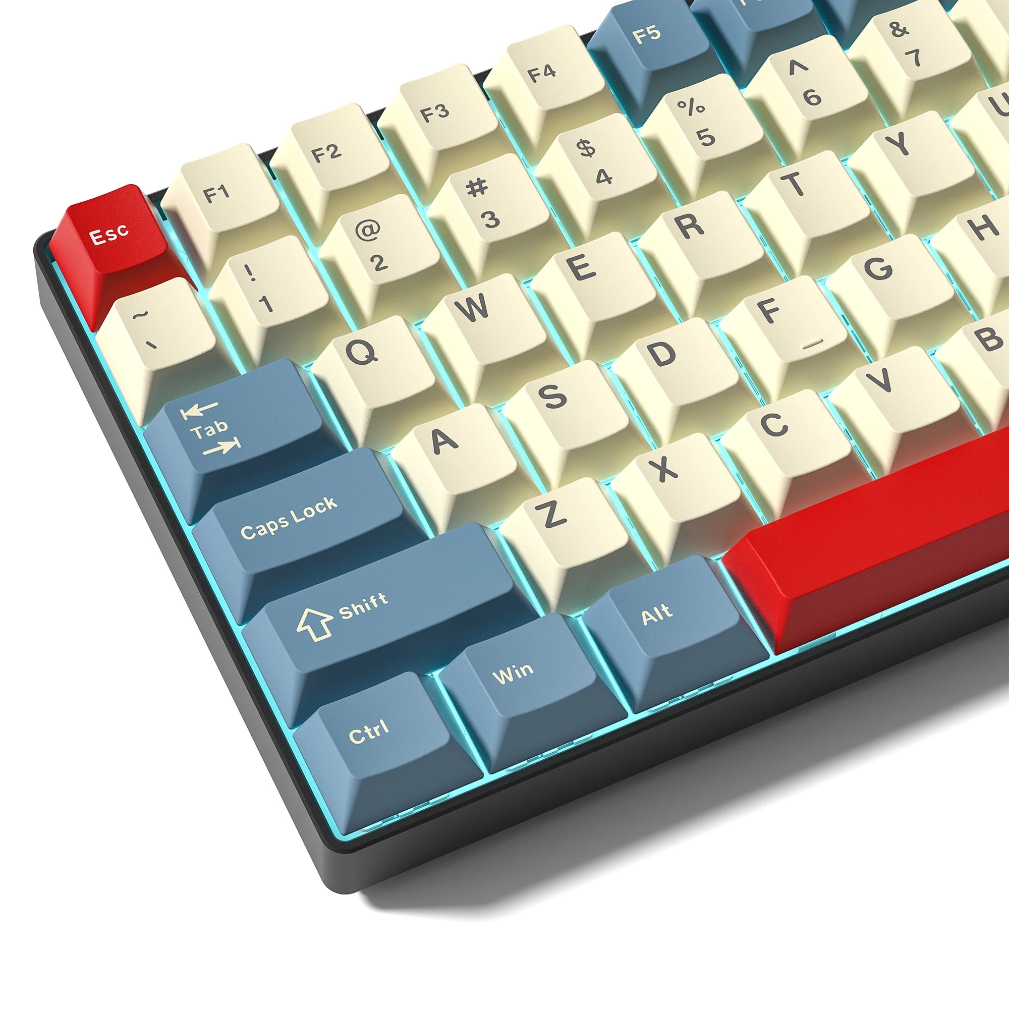 137 Keys Beige Blue Double Shot PBT Keycaps Cherry Profile Keyboard Keycaps for Cherry Gateron MX Switches Mechanical Keyboard
