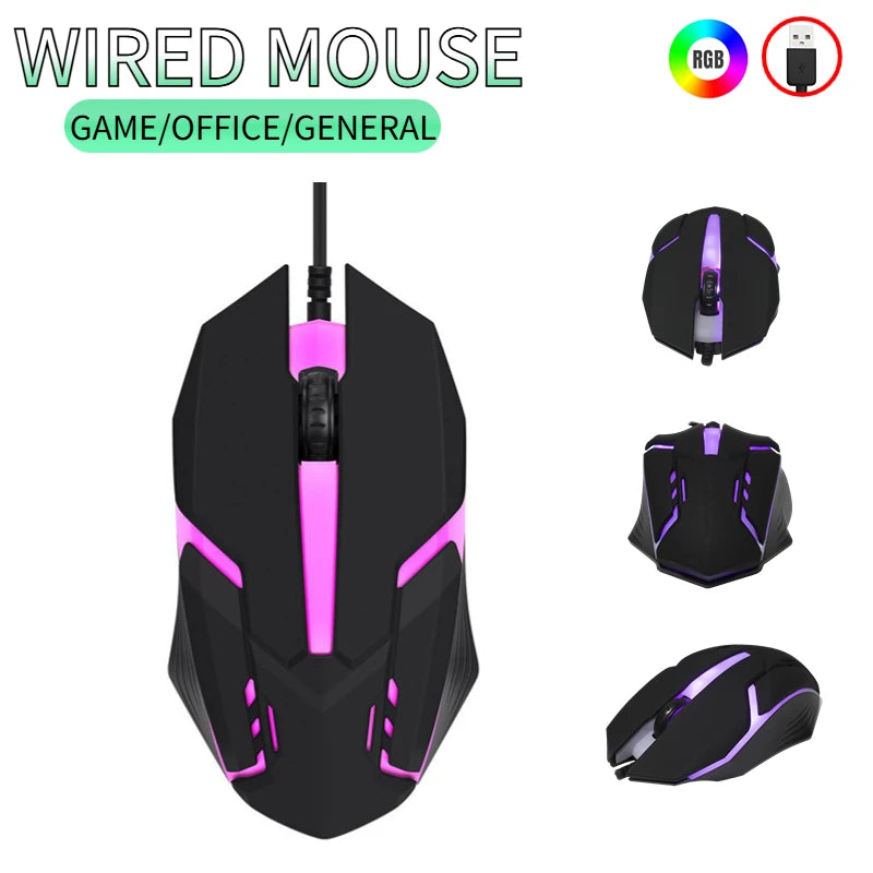 USB Wired Mouse RGB Colorful Mouse
