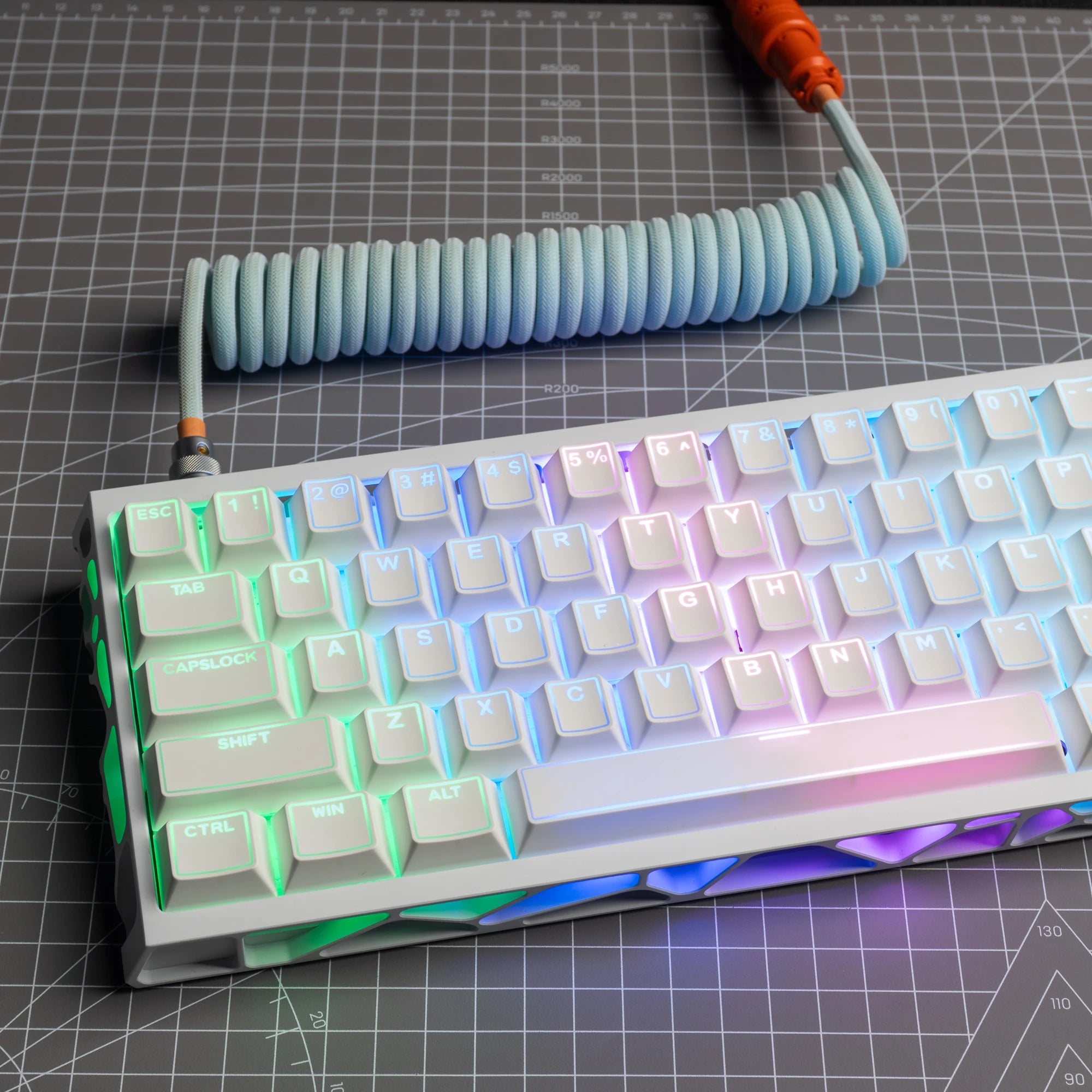 140 Keys Custom Double Shot PBT Keycaps Cherry Profile White Magic Backlit Keycaps for MX Switches Mechanical Gaming Keyboard