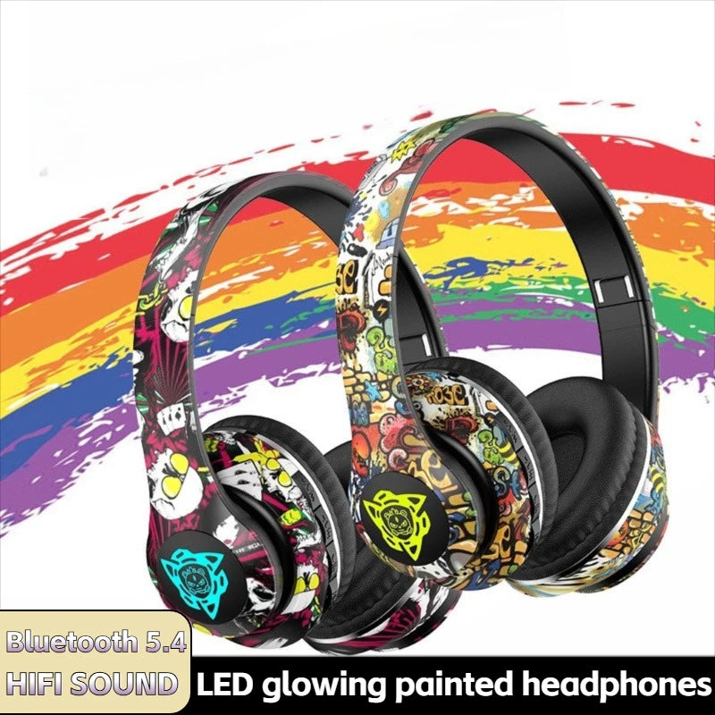 LED Wireless Bluetooth Headphones